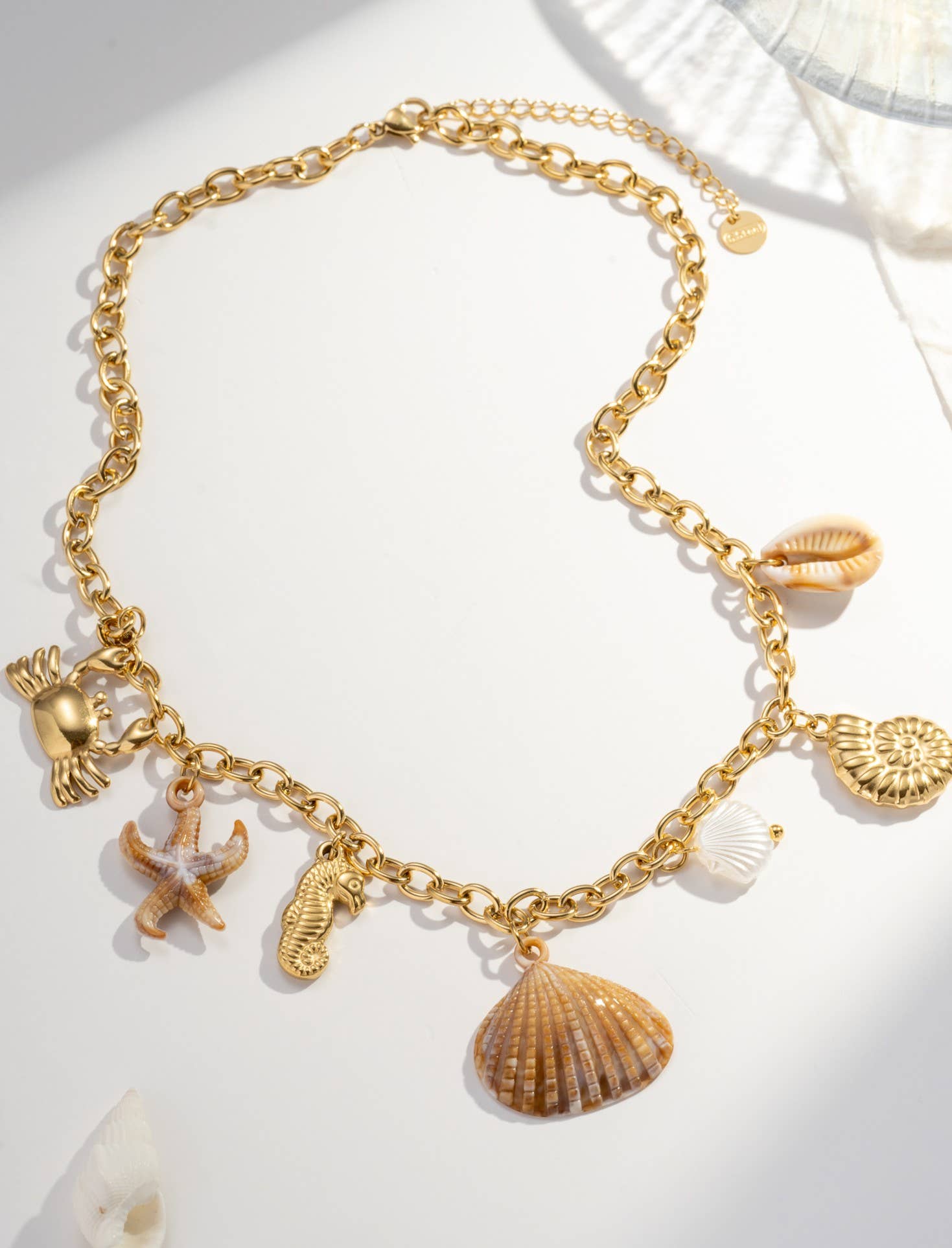 Collier en acier inoxydable à breloques  coquillages