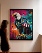 Art mural - Aigle chauve pop art