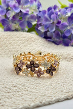 Bracelet fleurs coloré avec élastique 324CP22