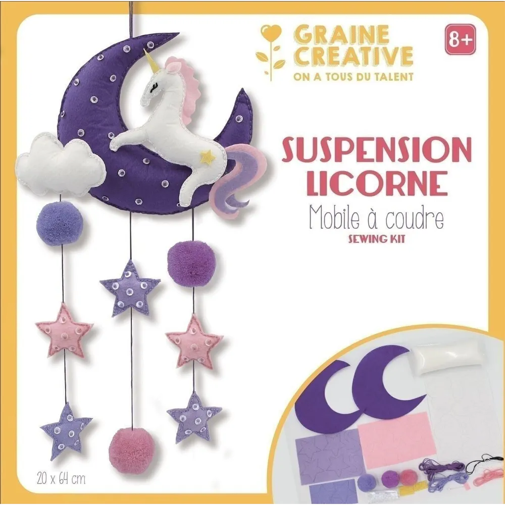 Kit Mobile à coudre licorne