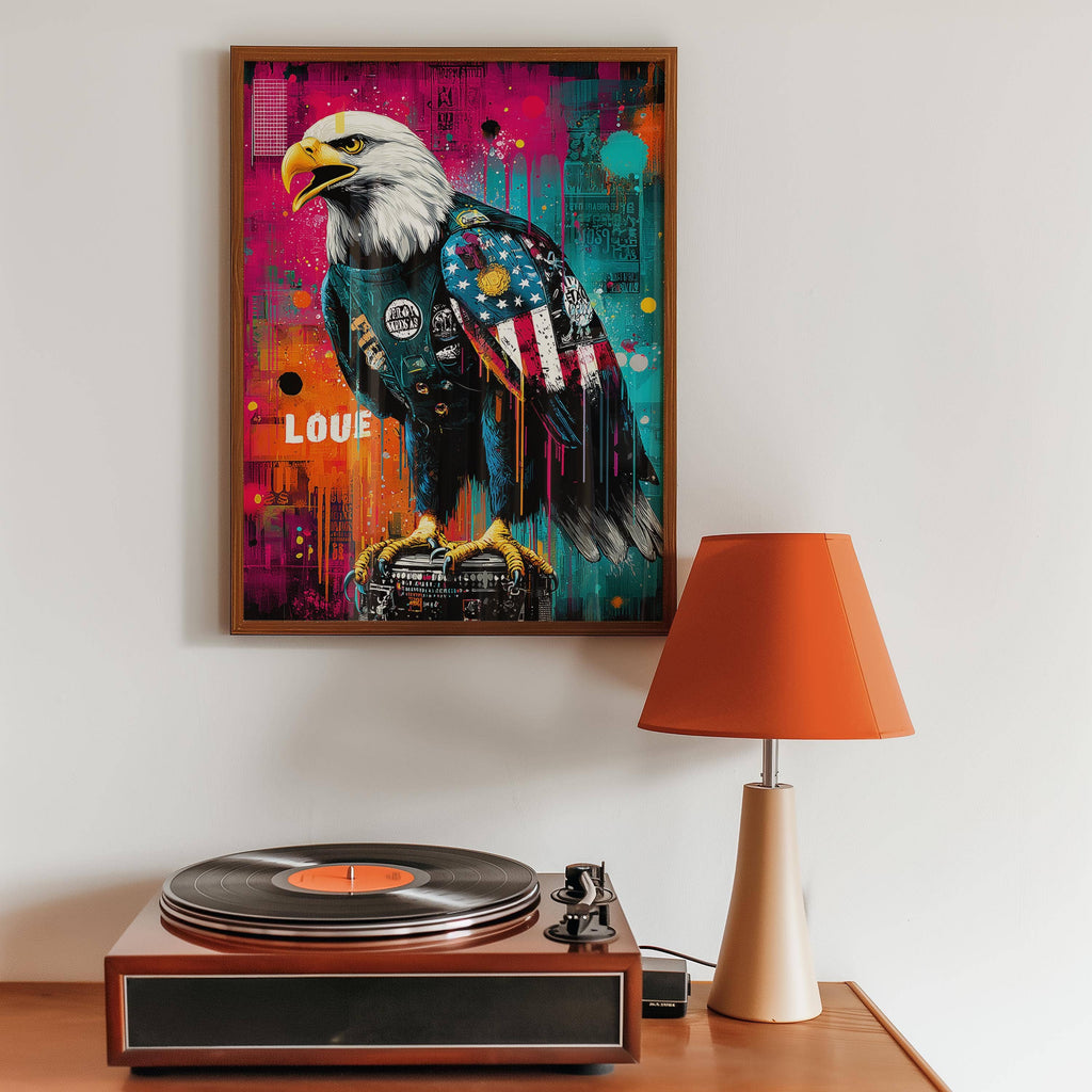 Art mural - Aigle chauve pop art