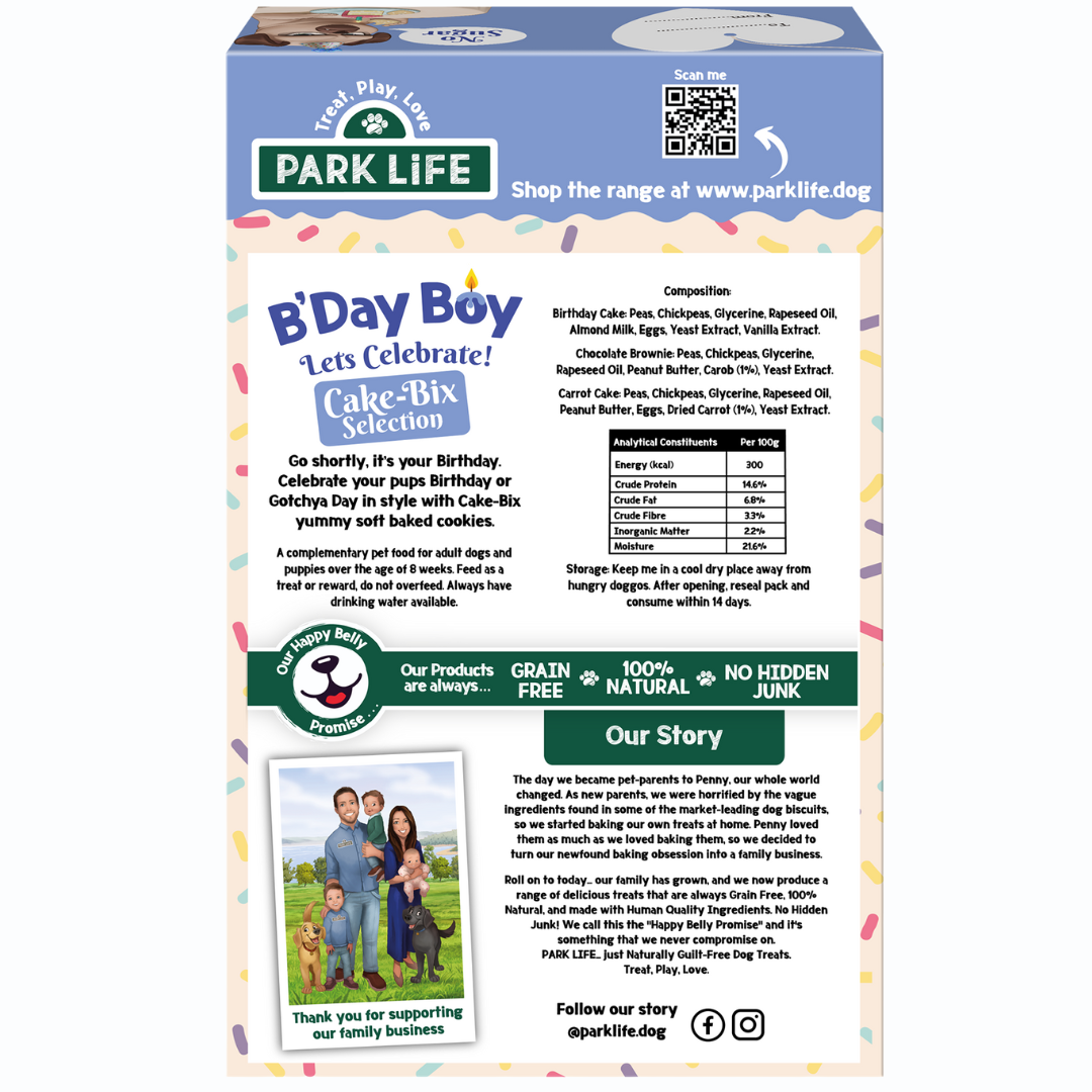 Cake-Bix – Boîte de friandises pour chien « Birthday & Celebration » – Version Garçon