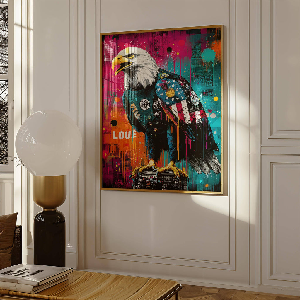 Art mural - Aigle chauve pop art