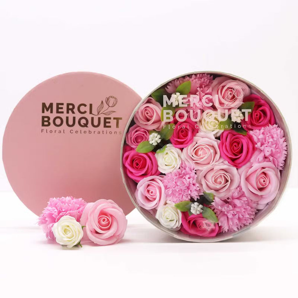 Boîte ronde fleurs de savon
