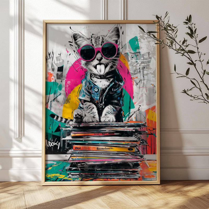 Art mural - Chat punk rock
