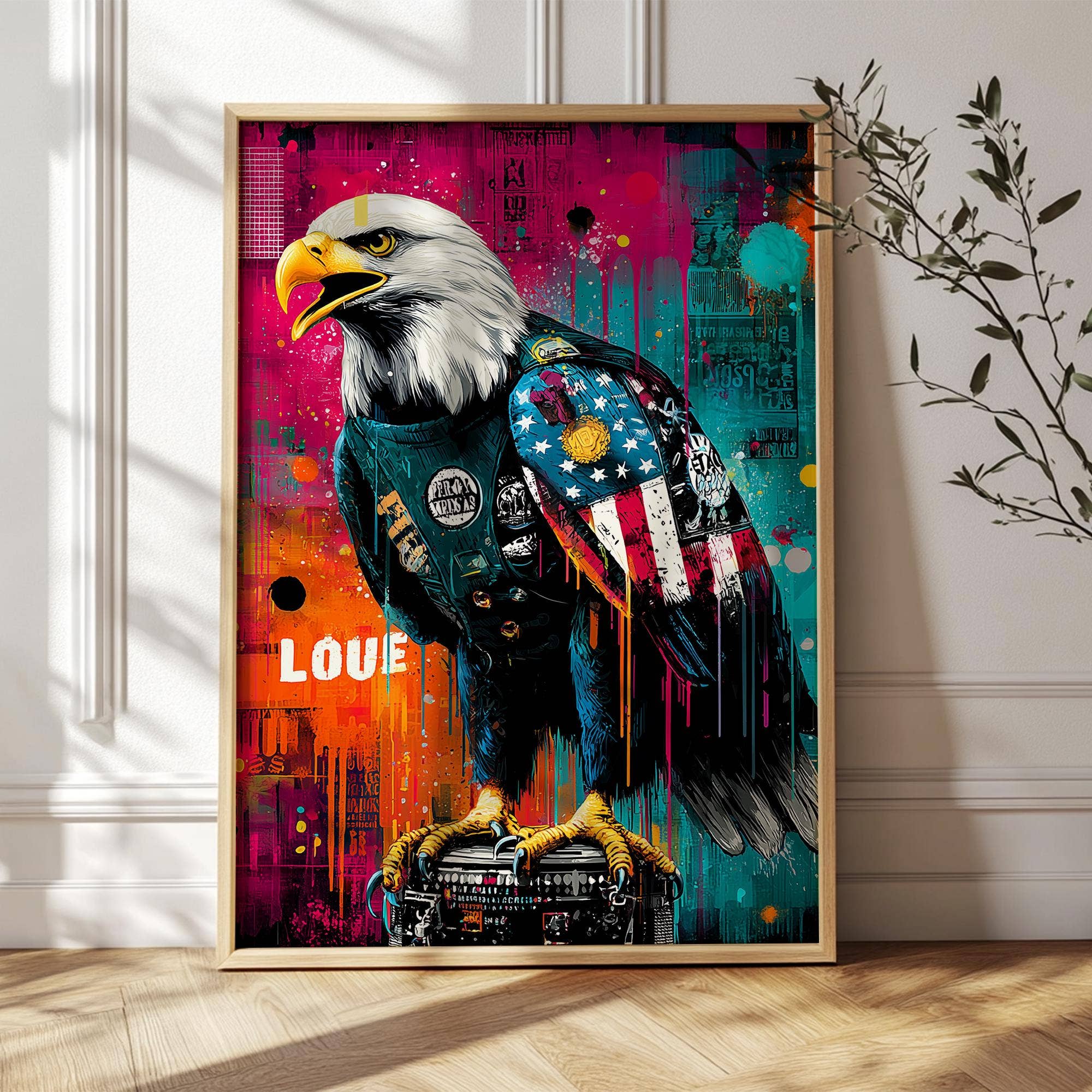 Art mural - Aigle chauve pop art