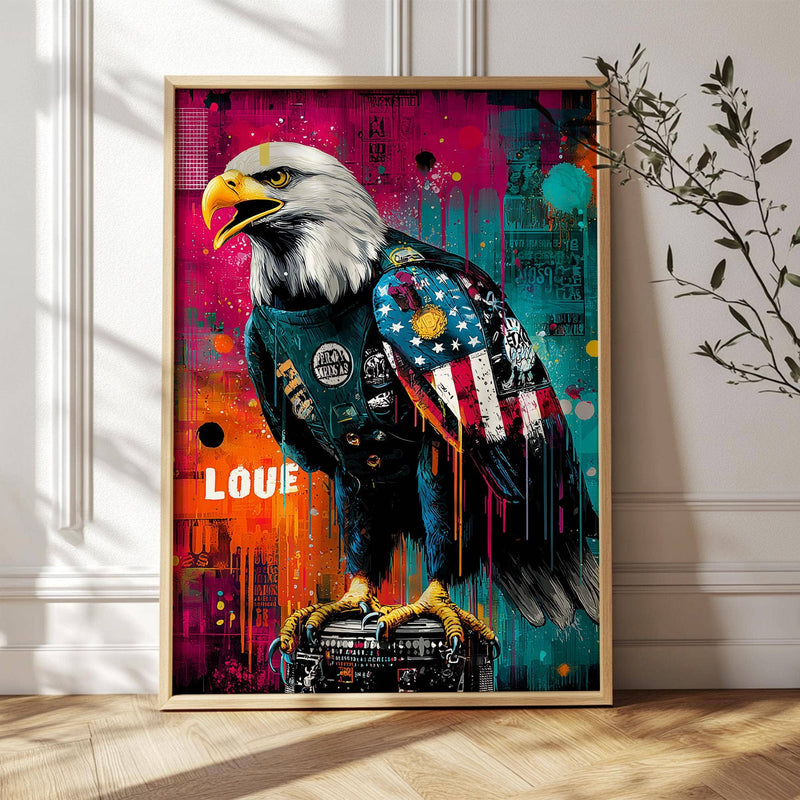 Art mural - Aigle chauve pop art