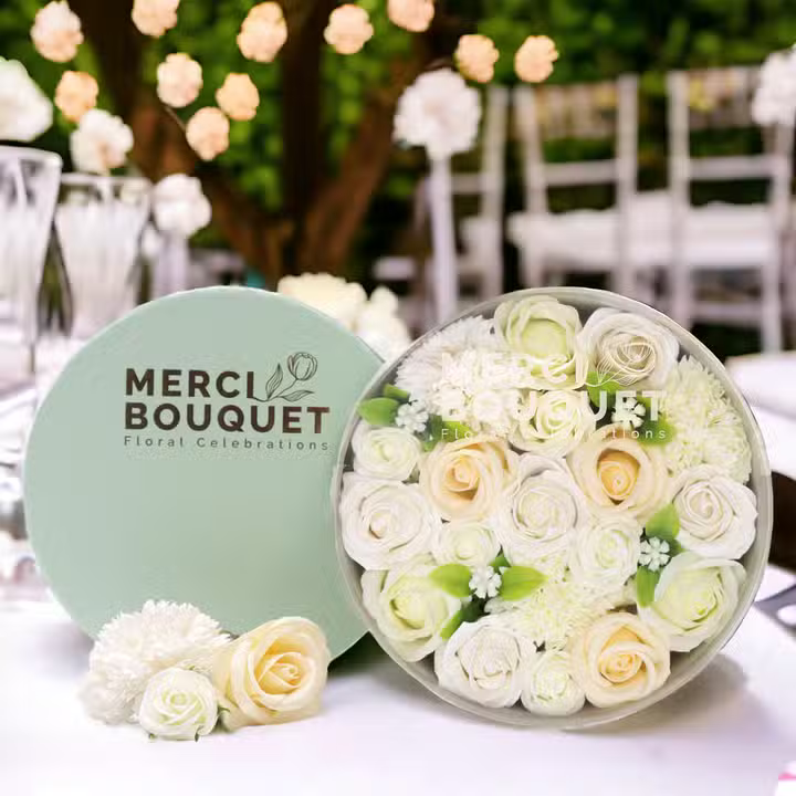 Boîte ronde fleurs de savon
