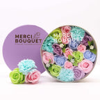 Boîte ronde fleurs de savon