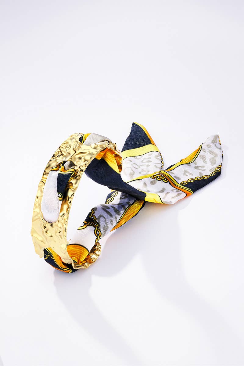 Bracelets jonc en acier inoxydable avec foulard 324JJ02