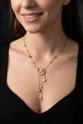 Collier doré céleste lune et étoiles en acier inoxydable
