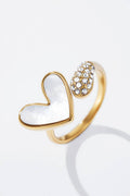 Bague cœur avec strasse en acier inoxydable 424CA57